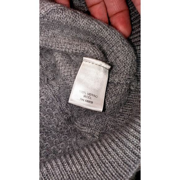 Murano Collezione‎ sweater Sz M gray 100% murano wool cable knit Italian yarn - Picture 4 of 7